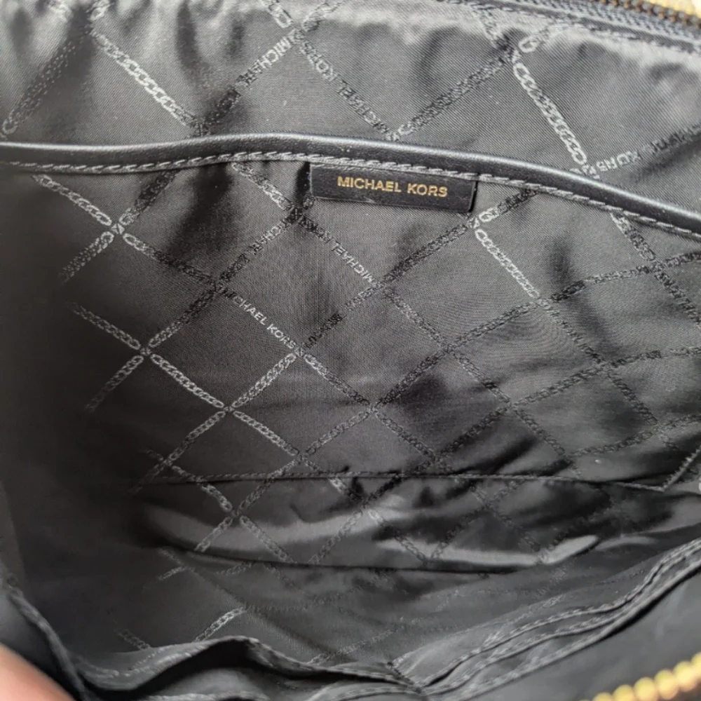 Michael Kors Black Quilted Leather Pouch